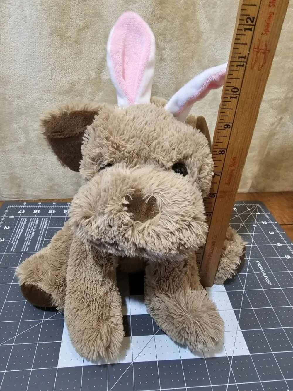 Russell Stover Puppy Dog Plush Easter Bunny Rabbit Ears 12